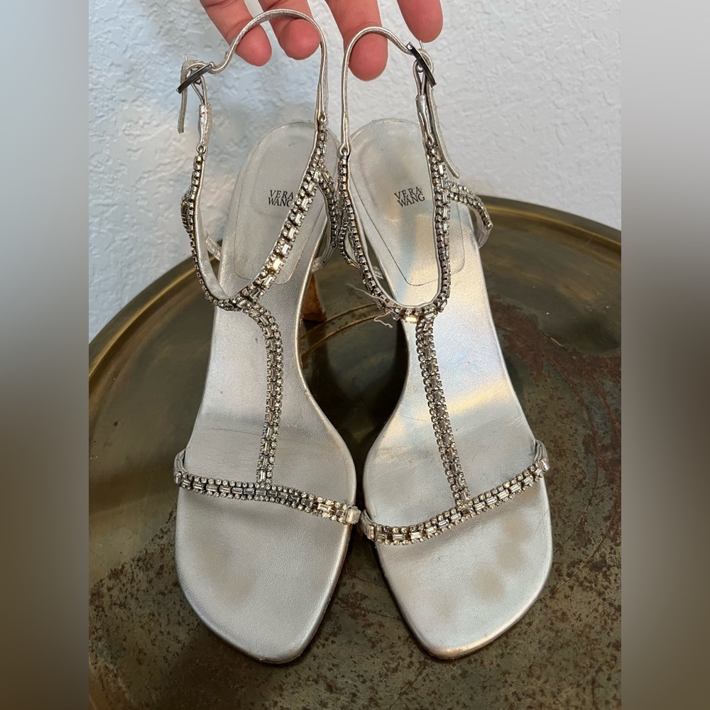 VERA WANG Diamond silver heels